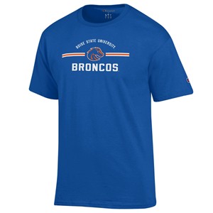 Boise State T-Shirt - Arch Logo Lines Over Broncos Royal Blue by Champion - main view