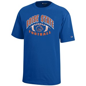 Boise State Youth Tee - Wordmark Arch Over Football by Champion - main view