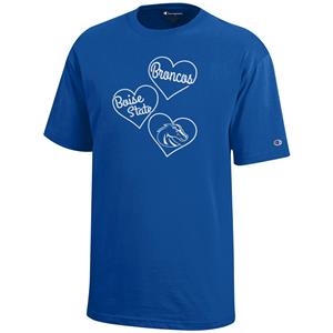 Boise State Youth Girls Tee Triple Heart