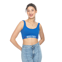 Image of BOISE STATE WOMEN SPORTS BRA BANDED BOTTOM WORDMARK -  royal