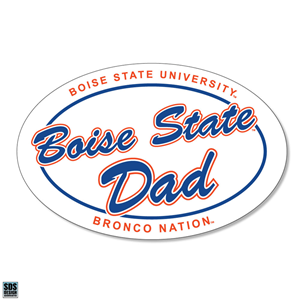 Boise State Decal Dad Script Euro Oval Vinyl 6"