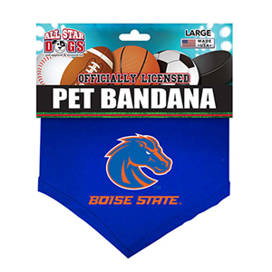 Image of BOISE STATE DOG BANDANA SOLID BRONCO LOGO -  royal