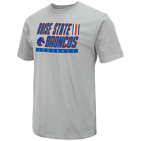 Image of BOISE STATE FOOTBALL TEE ANGLED WORDMARK -  grey