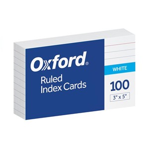 Oxford Ruled White Index Cards 3 in. x 5 in., 100 Count - main view