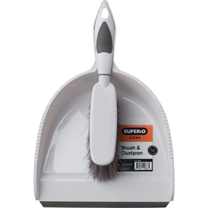 Superio Brush and Dustpan, White - main view