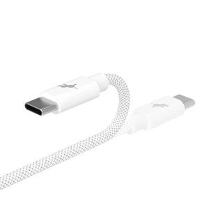 Nimble PowerKnit FLEX 60W USB-C to USB-C Cable, White - 5 (SKU: 13471811498) Nimble PowerKnit FLEX 60W USB-C to USB-C Cable, White - 5