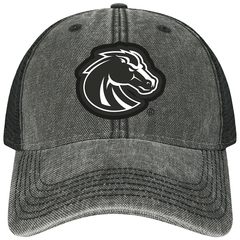 Boise State Cap - Black Bronco Logo Mesh Back Charcoal by Legacy (SKU 13477349532) Boise State Cap - Black Bronco Logo Mesh Back Charcoal by Legacy - main view