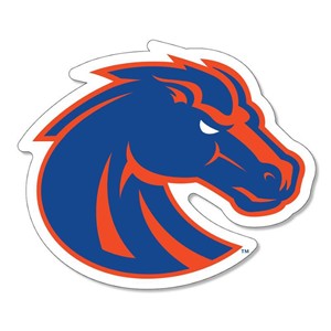 Boise State Decal Bronco Head Royal/Orange Dizzler 2" - main view