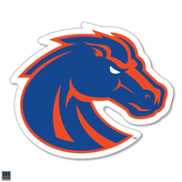 Boise State Decal Bronco Head Royal/Orange Dizzler 2"