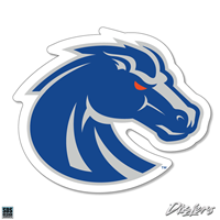 Boise State Decal Bronco Head Royal/Gray Dizzler 3"