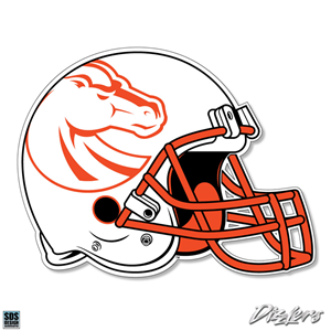 Boise State Decal Helmet White 2"