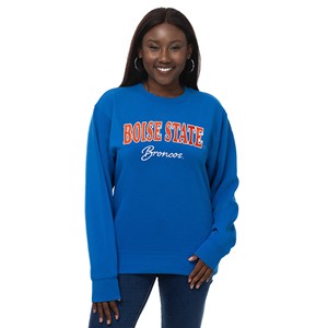 Boise State Women’s Crewneck - Arch Over Broncos Script by ZooZatz - main view
