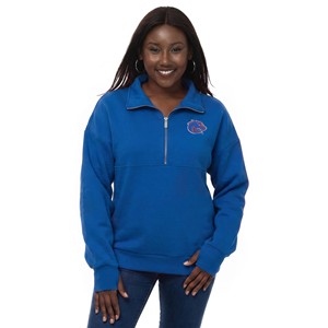 Boise State Women’s 1/4-Zip - Bronco Logo Thumb Sleeve Royal Blue by ZooZatz - main view