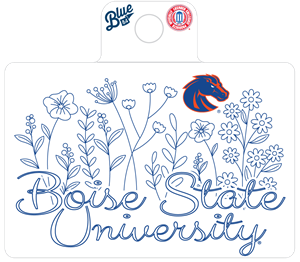 Boise State Decal - Bronco Logo Flowers, Large by Blue 84 - main view