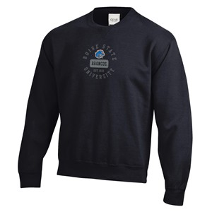 Boise State Crewneck Sweatshirt - Arch Logo Broncos Pill Est. 1932 by Big Cotton - main view