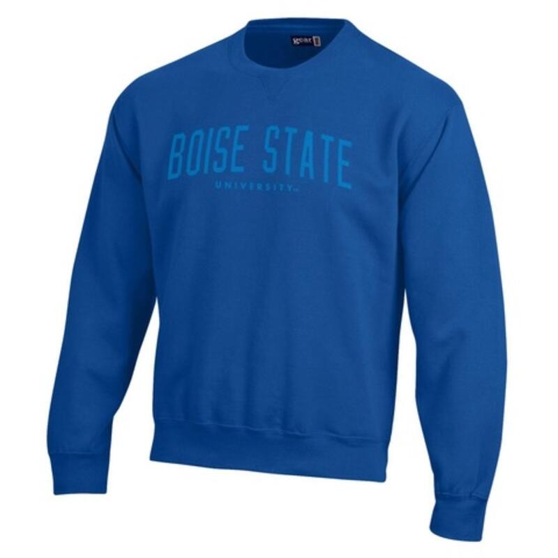 Boise State Crewneck - Thick Embroidered Wordmark by Big Cotton (SKU 13142377521) Boise State Crewneck - Thick Embroidered Wordmark by Big Cotton - main view