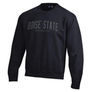 Boise State Crewneck - Thick Embroidered Wordmark by Big Cotton - black (SKU: 13142377521) Boise State Crewneck - Thick Embroidered Wordmark by Big Cotton - black