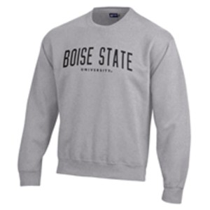 Boise State Crewneck - Thick Embroidered Wordmark by Big Cotton - oxford (SKU: 13142377521) Boise State Crewneck - Thick Embroidered Wordmark by Big Cotton - oxford