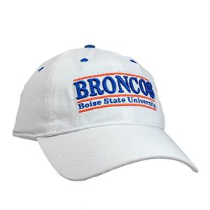 Image of Boise State Hat Bar Design Broncos Cotton Adj-White