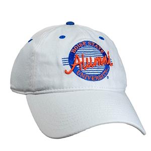 Boise State Alumni Hat Circle Design White Trucker Adj