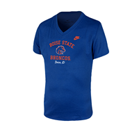 Boise State Youth Girls Tee Arch Boise State Over Logo Vneck Nike