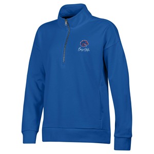 Boise State Women’s Quarter Zip - Script Front Full Back by Gear for Sports - royal (SKU: 13476403521) Boise State Women’s Quarter Zip - Script Front Full Back by Gear for Sports - royal
