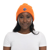 Image of BOISE STATE WOMEN KNIT BEANIE POM BRONCO LOGO -  orange