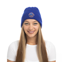 Image of BOISE STATE WOMEN KNIT BEANIE POM BRONCO LOGO -  royal