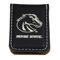 Image of BOISE STATE MONEY CLIP LEATHERETTE BRONCO -  blacksilver
