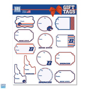 Boise State Gift Tags Sheet - Assorted Broncos Designs by SDS Design - main view