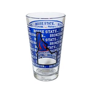 Image of BOISE STATE PINT PUB GLASS IDAHO BRONCO NATION LOGO -  1