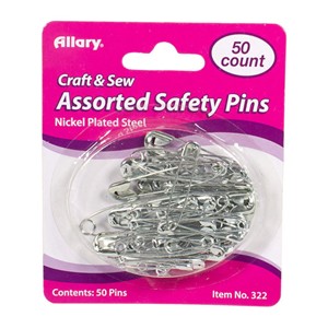 Assorted Steel Safety Pins, 50 ct - main view