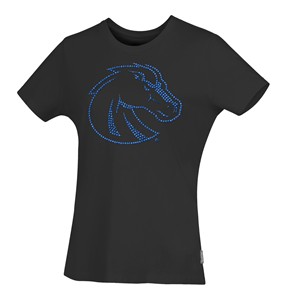 Boise State Women’s T-Shirt - Sparkle Bronco Logo by Spirit Jersey - main view