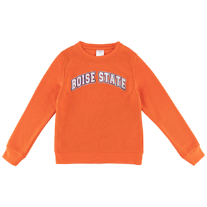 Boise State Youth Girls Crew Fleece Chenille Wordmark