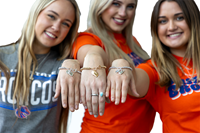 Image of Boise State Bracelet Beaded Heart And Bronco Charms