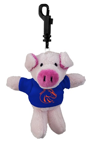 Boise State Keychain Plush - Mini Stuffed Animal by Mascot Factory -  pig
