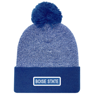 Boise State Beanie Marled Patch With Pom