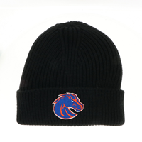 Boise State Beanie Ribbed Cuff Embd Blackout Logo- Black