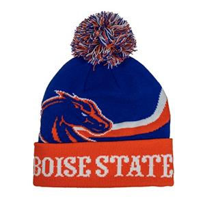 Image of Boise State Beanie Swerve Line In Logo Pom