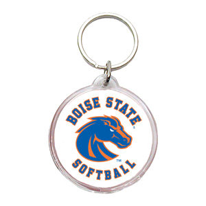 Image of Boise State Keychain Softball Round Acrylic