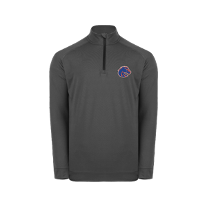 Boise State 1/4 Zip Pullover - Athletic Logo Left Chest, Charcoal by Swannies