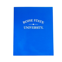 Image of Laminated Portflio White On Blue Boise State Arch Over