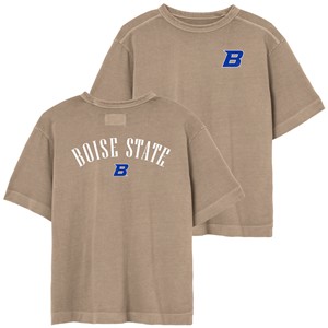 Boise State T-Shirt - Heavyweight B Front and Arch Back Beige by League - main view
