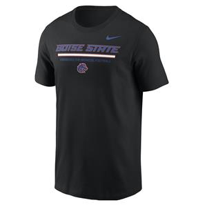 Image of BOISE STATE TEE BRONCOS OVER LINE ENGINEERED OVER LOGO NIKE -  black