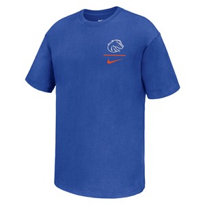 21 - Boise State T-Shirt - Logo Over Line and Swoosh Royal Blue by Nike - main view