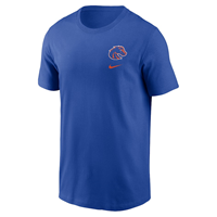 Image of BOISE STATE TEE SWOOSH OVER LOGO DRIFIT COTTON NIKE -  royal