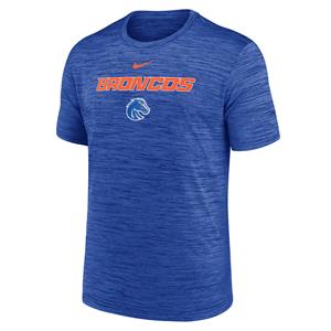 Image of BOISE STATE TEE SWOOSH OVER BRONCOS VELOCITY NIKE -  royal
