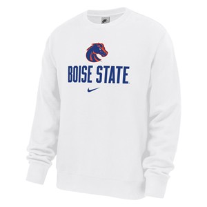 Boise State Crewneck - Logo Over Wordmark by Nike -  white