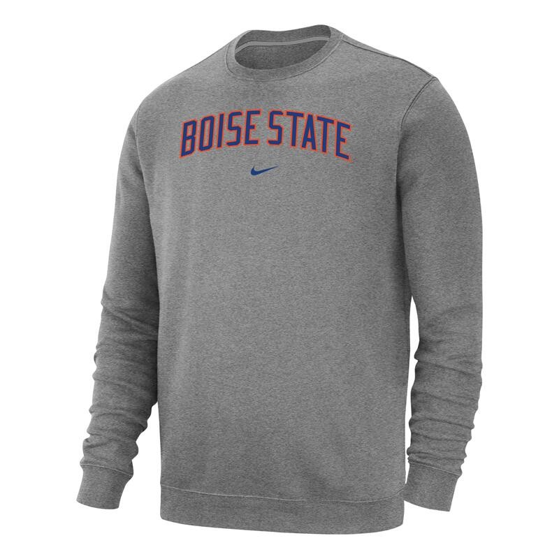 Boise State Crew Arch Wordmark Club Fleece by Nike - main view