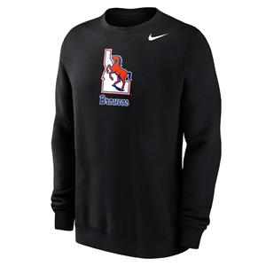 Image of BOISE STATE CREW CF VAULT IDAHO BRONCO LOGO NIKE -  black